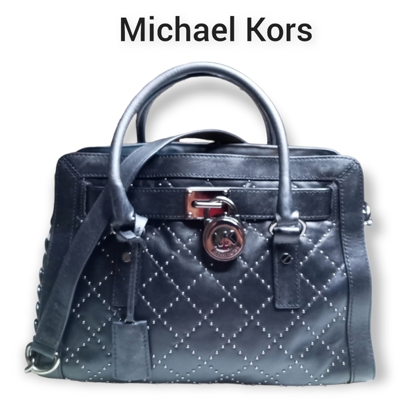 Michael Kors Handbags - Michael Kors Hamilton handbag micro studded black leather large.